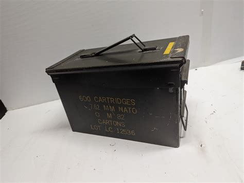 Vintage Military US ARMY Metal 7.62 MM M82 Cartons Ammo 